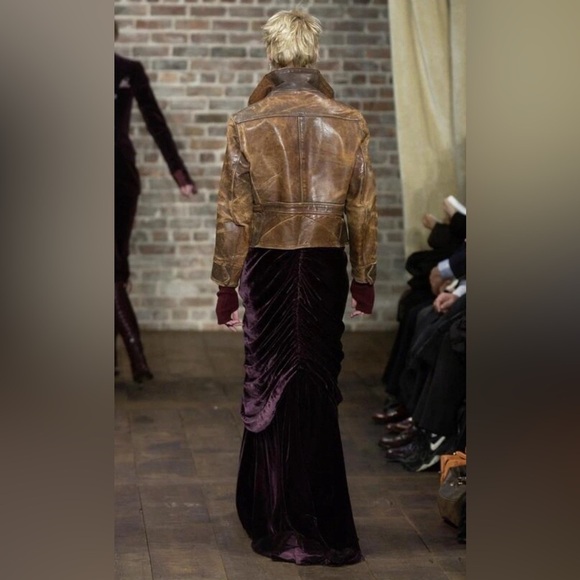 Ralph Lauren Collection Purple Label Velvet Long Maxi Skirt 4 Formal Runway 2003 - Picture 3 of 11